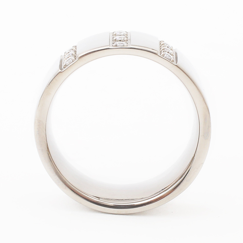 日本製 純チタン サードリング キュービックジルコニア  1182-RC09