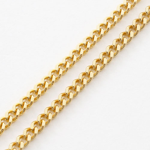 送料無料】【日本製】18金/K18/イエローゴールド ネックレス 2面カット  