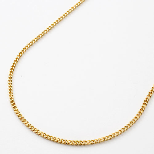 送料無料】【日本製】18金/K18/イエローゴールド ネックレス 2面カット  