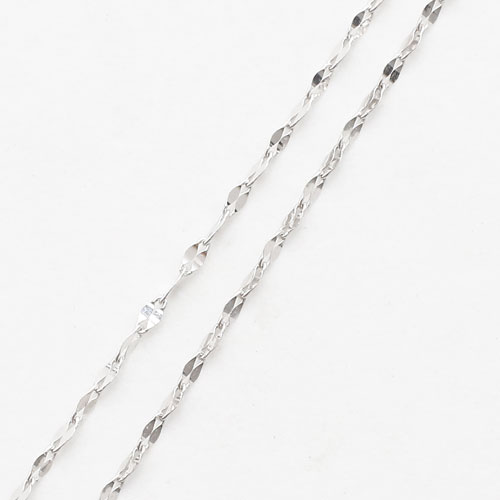 18金 K18WG ホワイトゴールド ネックレス ペダル チェーン 45cm　1202-NG13