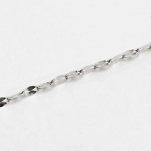 18金 K18WG ホワイトゴールド ネックレス ペダル チェーン 45cm　1202-NG13