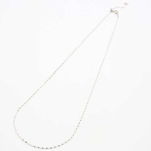 18金 K18WG ホワイトゴールド ネックレス ペダル チェーン 45cm　1202-NG13