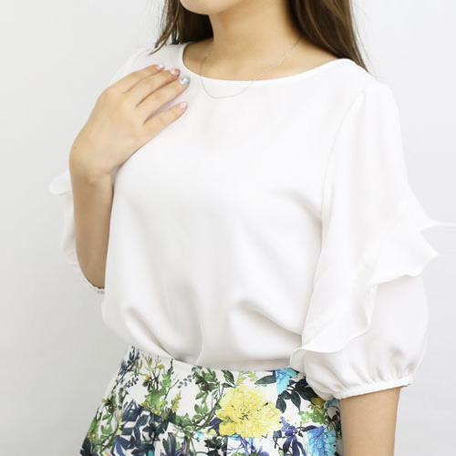 18金 K18WG ホワイトゴールド ネックレス ペダル チェーン 45cm　1202-NG13