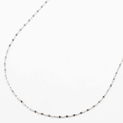 18金 K18WG ホワイトゴールド ネックレス ペダル チェーン 45cm　1202-NG13