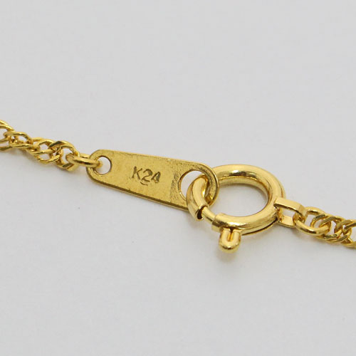 純金 ネックレス スクリュー チェーン 45cm 3.5ｇ Ｋ24 刻印　1205-NG09