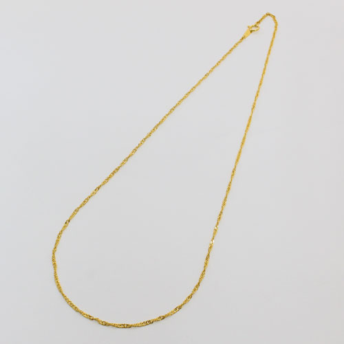 純金 ネックレス スクリュー チェーン 45cm 3.5ｇ Ｋ24 刻印　1205-NG09