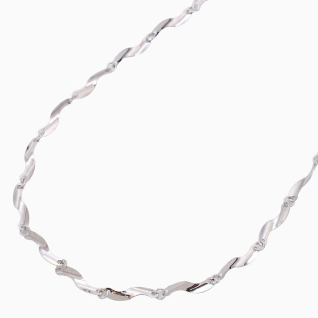 【送料無料】【日本製】純プラチナ/Pt999 ネックレス/チェーン 短冊ひねり 42cm 3.3g　1220-NP14