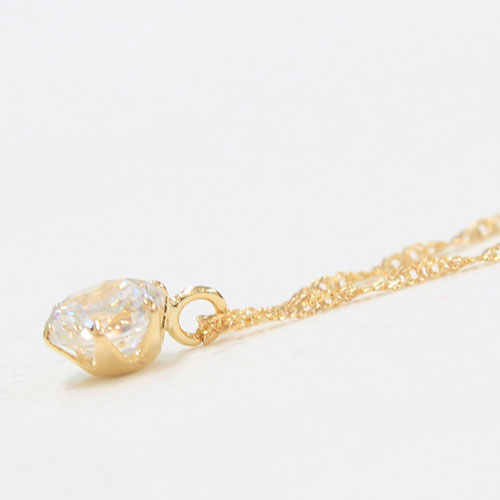 新品　K18　キュービックジルコニア　ペンダント 18金 キュービックジルコニア 0.5ct ペンダント