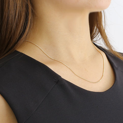 18金 喜平 ネックレス 3.4g 45cm 2面 幅1.3mm K18 日本製（16面Mカット  