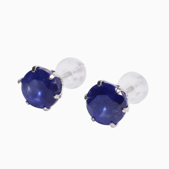 pt900ピアス　大粒ブルーサファイア2.00ct プラチナ 一粒ピアス プラチナ PT900 天然タンザナイト ラウンド 大粒 2.4