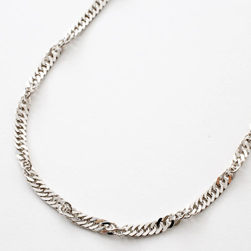 イタリア製 DIBI社 シルバー スクリューネックレス 40cm 7.9g　1330-NS10