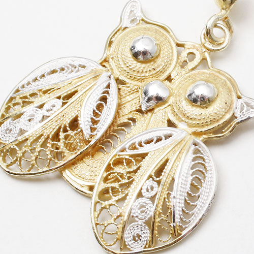 ダニーロ・ミンガルディ 手作り フィリグラーナ ピアス (フクロウ) 1341-PS14