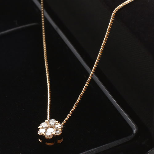 送料無料】【日本製】18金/K18 ダイヤモンド/ダイヤ（7石合計0.2ct  