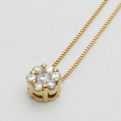送料無料】【日本製】18金/K18 ダイヤモンド/ダイヤ（7石合計0.2ct  