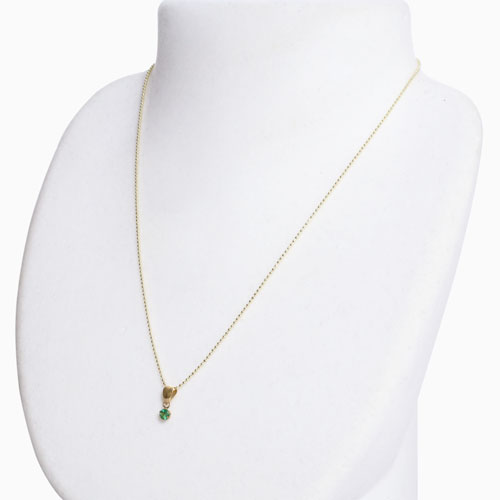 18金ネックレス ルビー エメラルド 0.15ct ペンダント 2点セット