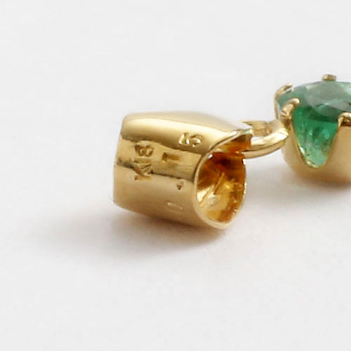 18金ネックレス ルビー エメラルド 0.15ct ペンダント 2点セット