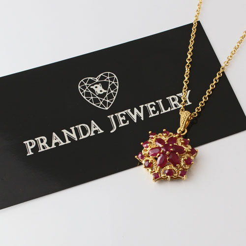 天然 ルビー 6.5ct 潔い ネックレス シルバー925製 プラチナ ネックレス