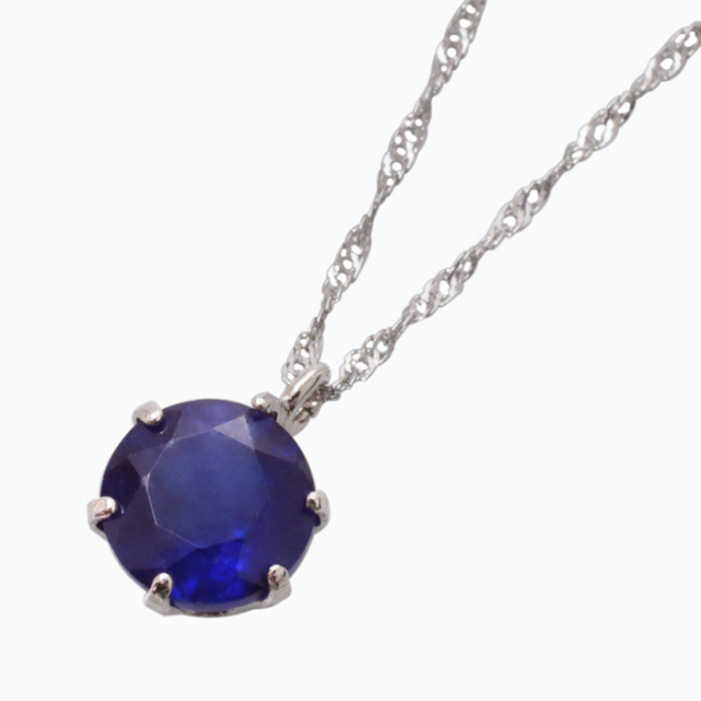 【送料無料】【日本製】純プラチナ(Pt1000)枠 天然 サファイア 1ct ペンダント  Pt850 刻印 スクリュー チェーン 鑑別カード付　1454-PP10