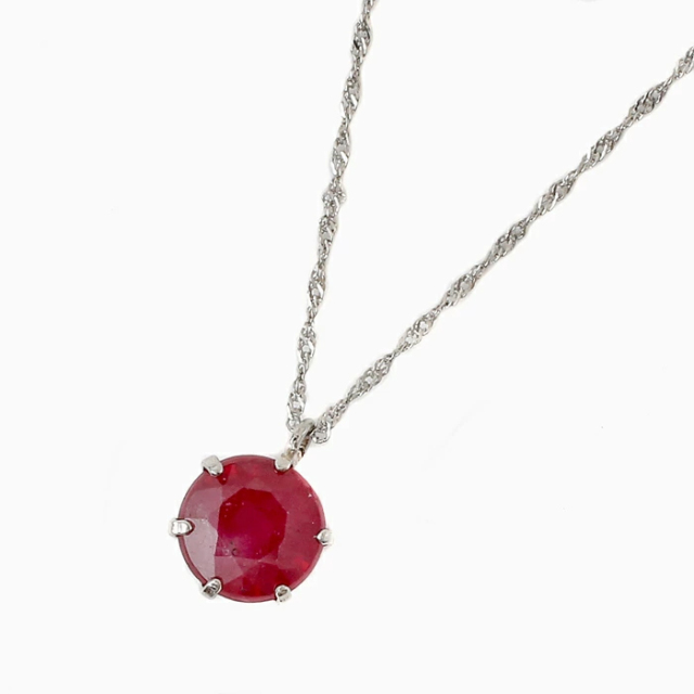 【送料無料】【日本製】純プラチナ(Pt1000)枠 天然 ルビー 1ct ペンダント Pt850刻印 スクリュー チェーン鑑別カード付　1455-PP10