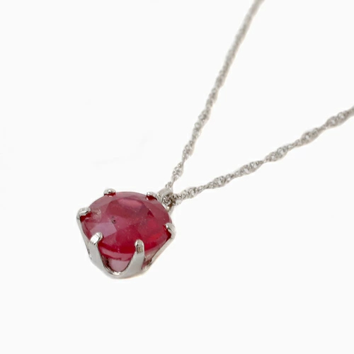 プラチナ ネックレス ルビー 1ct ペンダント 鑑別書付