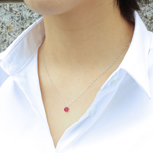 プラチナ ネックレス ルビー 1ct ペンダント 鑑別書付 