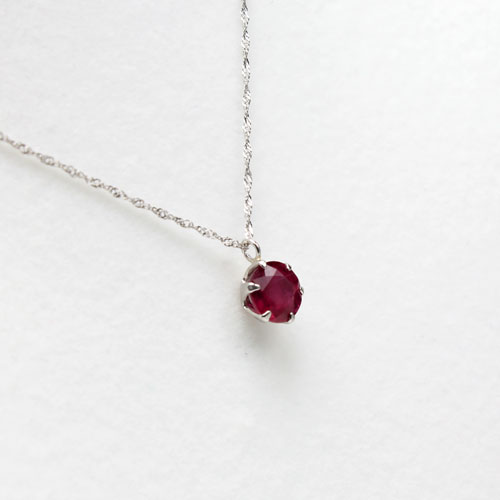 プラチナ ネックレス ルビー 1ct ペンダント 鑑別書付