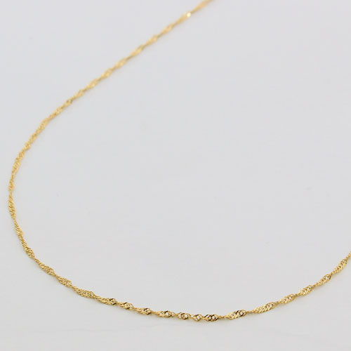 送料無料】【日本製】18金(K18)ネックレス スクリュー チェーン  