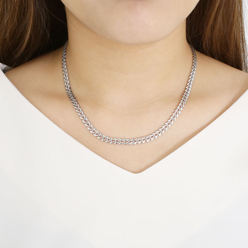 純プラチナ ネックレス しなやかハート デザイン Pt999 42cm　1544-NP10