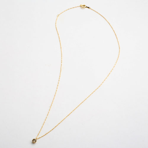 18金 K18 ダイヤペンダント 鑑別書付 0.2ct 42cm 1545-PG10