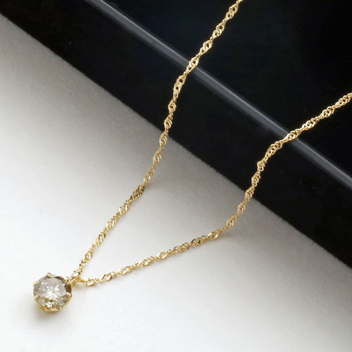 18金 K18 ダイヤペンダント 鑑別書付 0.2ct 42cm 1545-PG10