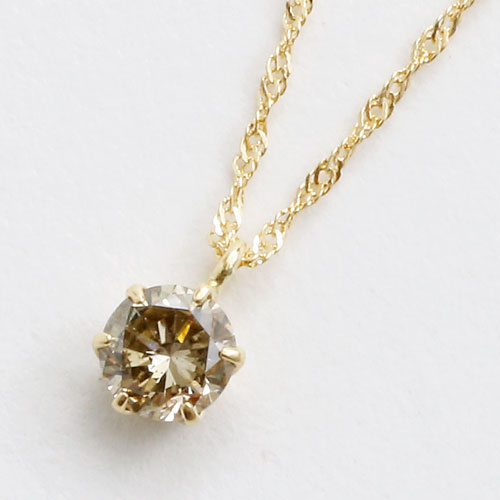 18金 K18 ダイヤペンダント 鑑別書付 0.2ct 42cm 1545-PG10