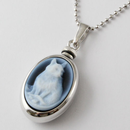 シルバー カロートペンダント カメオ キャット（猫） MERZ社　1561-PS11