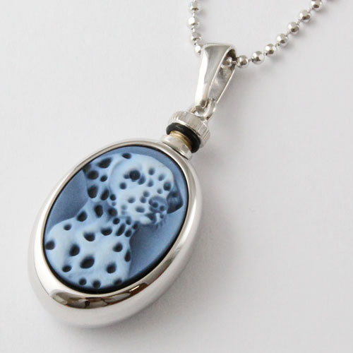 シルバー カロートペンダント カメオ ダルメシアン（犬） MERZ社　1562-PS11