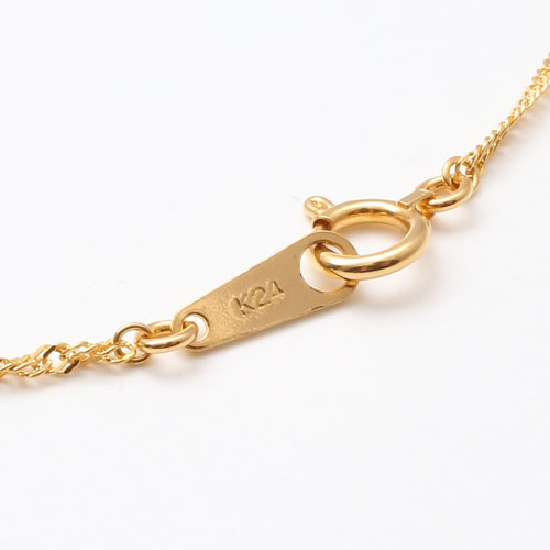 純金 ネックレス ボール＆フラワー デザイン 42cm 4.4ｇ　1575-NG11