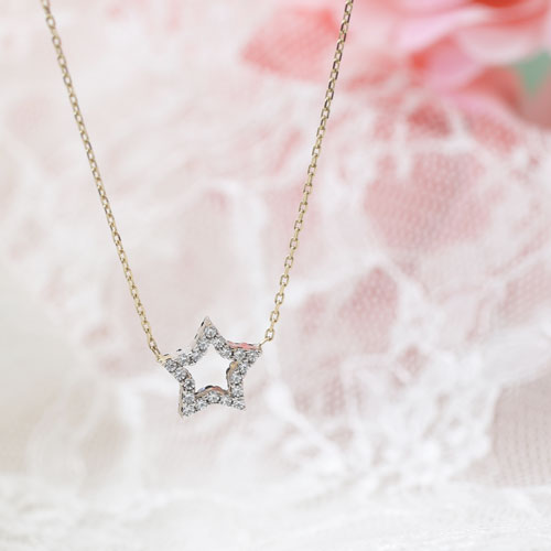 送料無料】【イタリア製】14金/750 ITALY ペンダント オープンスター  