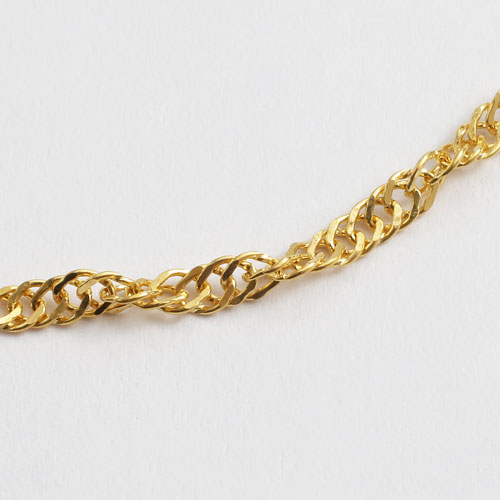 k24純金　スクリューチェーンセミロングネックレス k24純金 スクリューチェーンセミロングネックレス