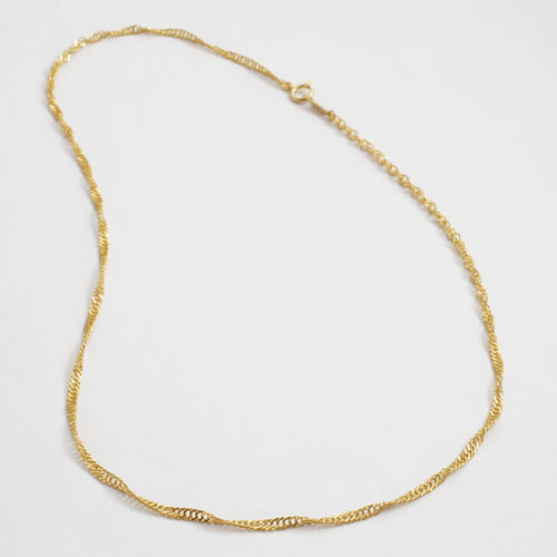 【K24】純金スクリューチェーンネックレス（真珠付き）　シャムさん専用 K24】純金スクリューチェーンネックレス（真珠付き） シャムさん専用