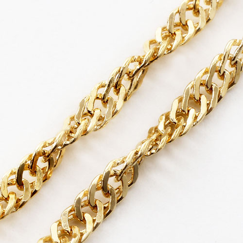 18金 イエローゴールド スクリュー チェーン ネックレス 60cm 10.6ｇ　1657-NG11