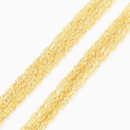 日本製 純金 ネックレス スクリュー チェーン 　5連　60cm 8ｇ Ｋ24 刻印　1693-NG11