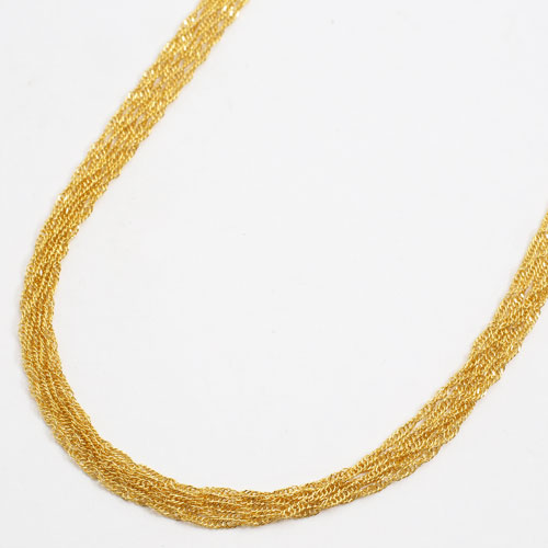 k24純金　スクリューチェーンセミロングネックレス K24 純金スクリュー チェーン ネックレス 40cm 1.28mm幅 | SPERANZA
