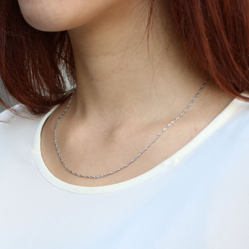 純プラチナ ネックレス スクリュー チェーン 純Pt 45cm 3.1ｇ 造幣局検定刻印　1709-NP11