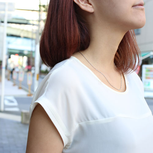 純プラチナ ネックレス スクリュー チェーン 純Pt 45cm 3.1ｇ 造幣局検定刻印　1709-NP11