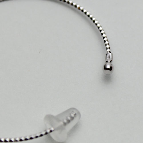 18金 ピアス ホワイトゴールド ダイヤモンドカット入り フープピアス　1752-PG11