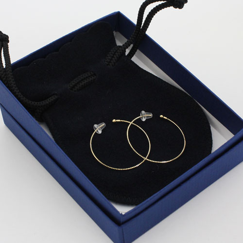 18金 ピアス イエローゴールド ダイヤモンドカット入り フープピアス　1754-PG11