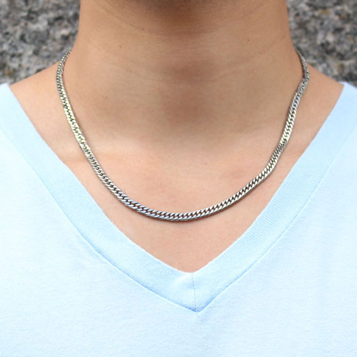 日本製】純チタン/チタン ネックレス キヘイ/喜平 6面カット 50cm 中折  