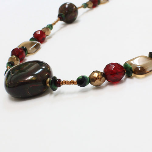 ベネチアンガラス ネックレス クリスマスカラー AVE CAPRICE　1768-NV11