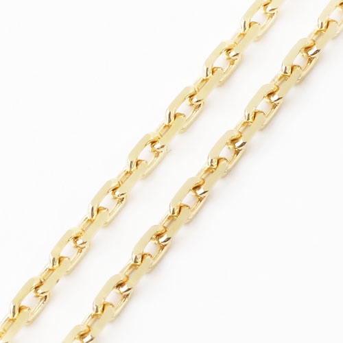 18金 アズキフリーサイズ チェーン4面カット 小豆 50cm 6.7g ネックレス　1804-NG12