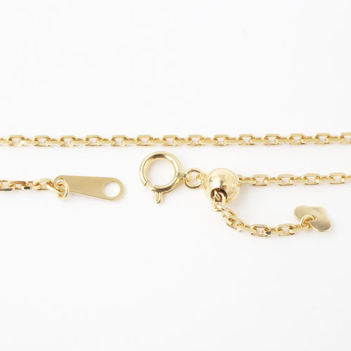 18金 アズキフリーサイズ チェーン4面カット 小豆 50cm 6.7g ネックレス　1804-NG12