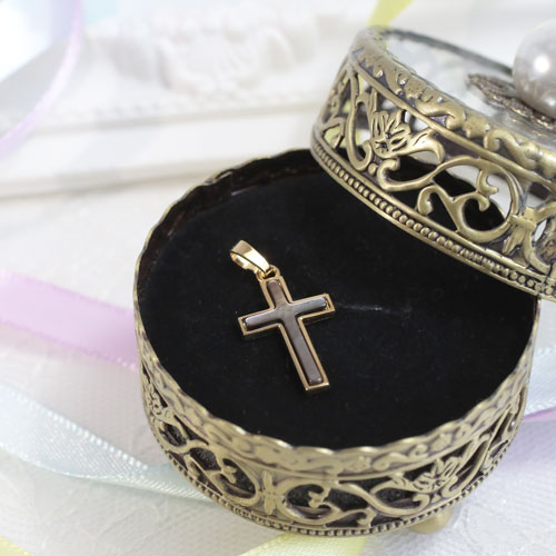 送料無料・消費税込】9金/K9 クロス ペンダント ネックレス ベネチアン