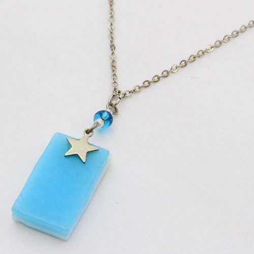 ◇北海道 小樽◇手作り ・ ガラスペンダント（ブルーハッピー）　1840-PS12